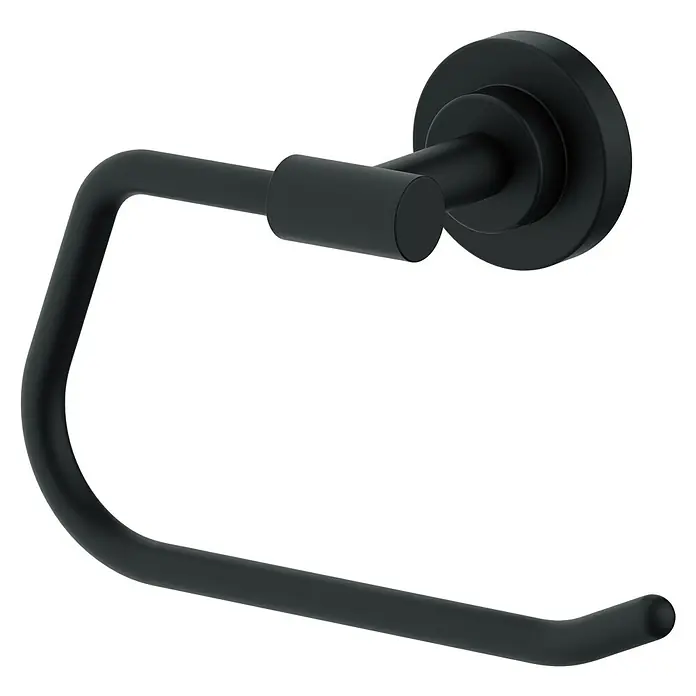 Camargue Lyon Toilettenpapierhalter - Ohne Deckel, Schwarz, Matt - Dieser mattschwarze Toilettenpapierhalter ist ein stilvolles Accessoire für jedes Badezimmer. Er ist robust und leicht zu montieren.