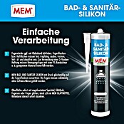 MEM Silikon Bad- & Sanitär-Silikon (Transparent, 300 ml) | BAUHAUS