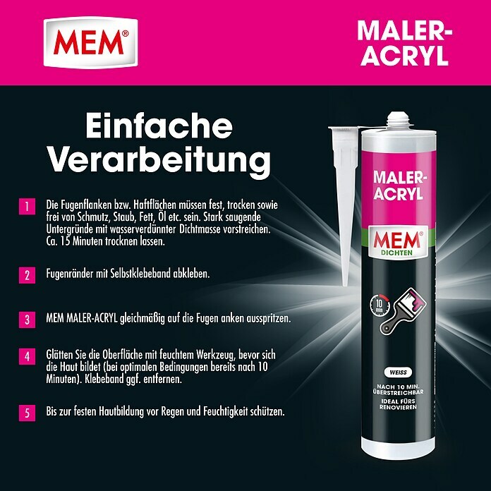 MEM Maleracryl (Weiß, 300 ml)