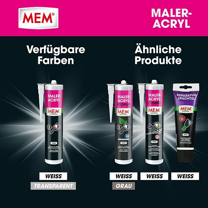 MEM Maleracryl (Weiß, 300 ml)