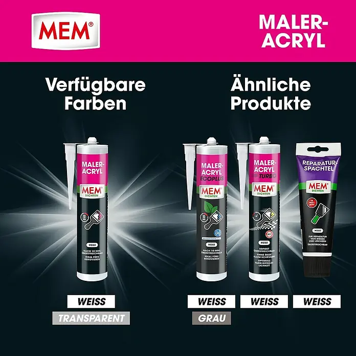 MEM Maleracryl - Weiß, 300 ml - MEM Maleracryl in verschiedenen Farben.