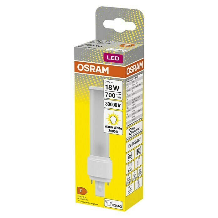 Osram Dulux D Tubo LED (7 W, Blanco cálido, 147,5 mm)