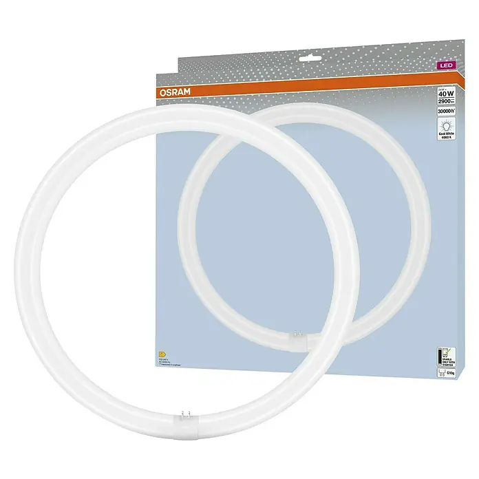 Osram LED-Röhre LED TUBE T9 EM - Länge: 40 cm, Kaltweiß, 24 W, 2.900 lm, G10q - Osram LED-Ringleuchte, 40 W, 2900 Lumen, 4000 K, 30000 Stunden Lebensdauer. Perfekt für eine gleichmäßige und helle Ausleuchtung.