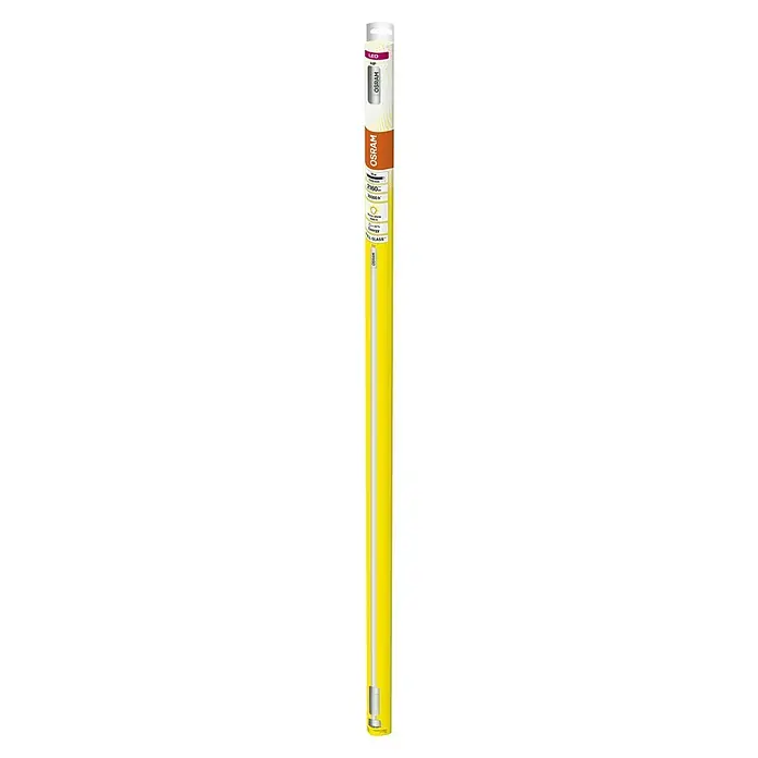 Osram LED-Röhre T5 - Länge: 116,3 cm, Warmweiß, 16 W, 2.160 lm, G5 - Produktbild einer OSRAM LED Röhre in gelber Verpackung, die eine effiziente Beleuchtungslösung darstellt.