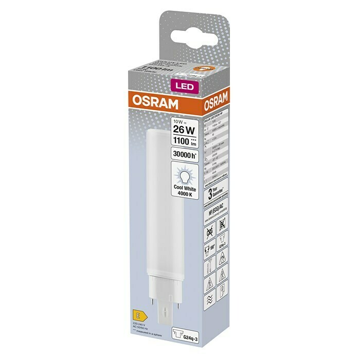 Osram Dulux D Bombilla LED (G24q-3, No regulable, Blanco neutro, 1.100 lm, 10 W, 1 ud.) | BAUHAUS