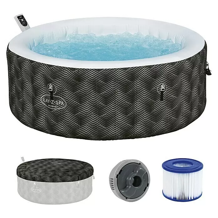 Bestway Lay-Z-Spa Mobil-Whirlpool Barbuda AirJetØ x H: 180 x 66 cm, Grau, 669 l