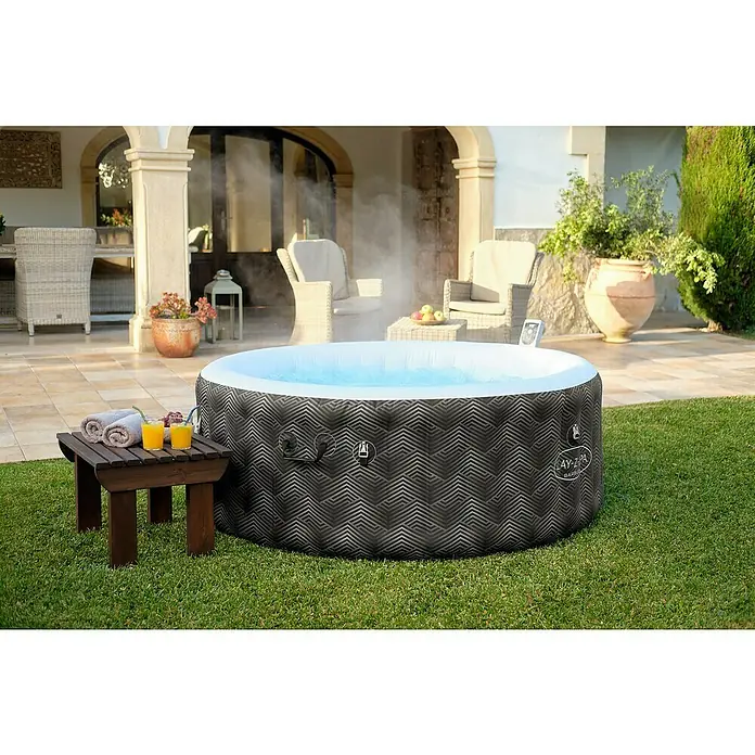 Bestway Lay-Z-Spa Mobil-Whirlpool Barbuda AirJet - Ø x H: 180 x 66 cm, Grau, 669 l - Entspannen Sie sich im Lay-Z-Spa Whirlpool. Genießen Sie Komfort und Entspannung mit diesem tragbaren und einfach einzurichtenden Spa für den Garten.