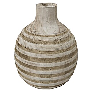 Vase Viana (Ø x H: 18 x 21 cm, Holz, Natur)