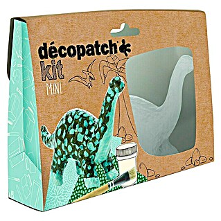 Décopatch Pieza decorativa mini Kit Dinosaurio (Material: Cartón, Pieza dinosaurio, 2 modelos diferentes de papel décopatch (1 hoja/modelo), barniz cola Décopatch y pincel)