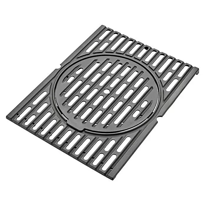 Grandstate Gasgrill Hawk 411 - Grillfläche (B x T): 71 x 49 cm, 15,2 kW, Anzahl Brenner: 4 Stk. - Dunkelgraues Grillrost aus Gusseisen mit rundem Einsatz.