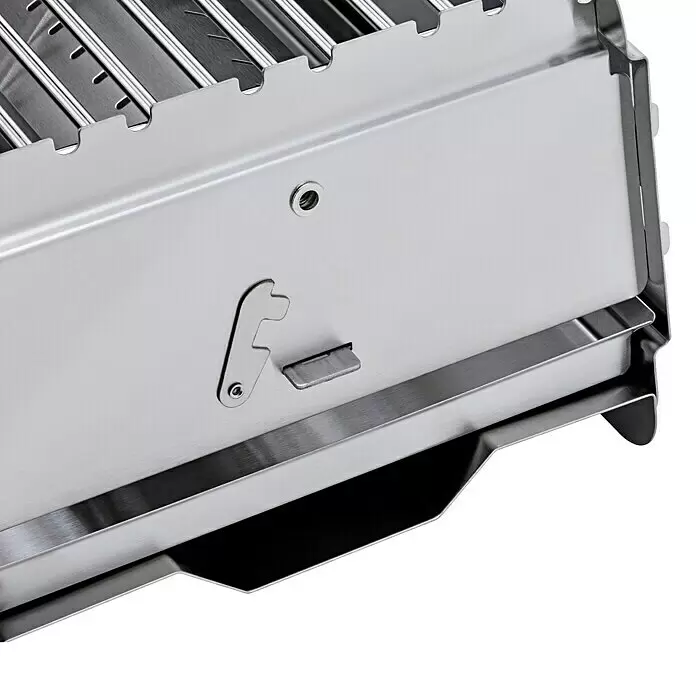 Bruzz Willi Gasgrill BW 1.1 - Wander Edition - Grillfläche (B x T): 39 x 19,5 cm, 3,5 kW, Anzahl Brenner: 1 Stk. - Tragbarer Grill aus Edelstahl mit Grillrosten und verstellbarem Seitenverschluss.