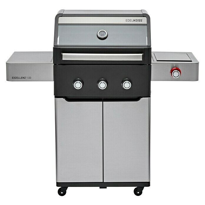 Edelheiss Gasgrill Exzellenz 1.3 (Grillfläche (B x T): 59 x 45,5 cm, 12,6 kW, Anzahl Brenner: 3 Stk.) | BAUHAUS