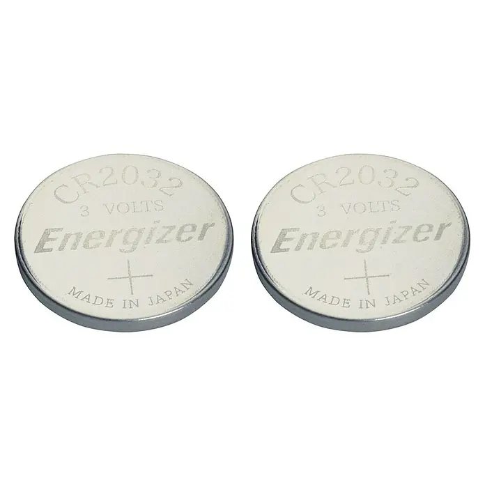 Energizer Knopfzelle CR 2032 - CR2032, 3 V, 4 Stk. - Zwei Energizer CR2032 3-Volt-Knopfzellenbatterien, ideal für kleine elektronische Geräte wie Uhren oder Taschenrechner.