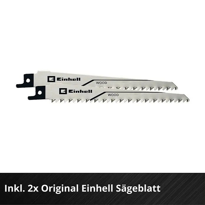Einhell Power X-Change 18V Akku-Astsäge GE-GS 18/150 Li - Li-Ionen, Ohne Akku, Schwertlänge: 100 mm - Inklusive 2 Original Einhell Sägeblätter für Holzarbeiten. Robust und präzise für zuverlässige Ergebnisse.