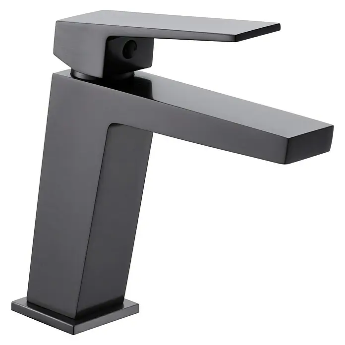 Camargue Adriatic Grifo de lavabo - Black gun metal - Elegante grifo negro con un moderno diseño cuadrado. Este llamativo grifo es un punto focal en cualquier baño asegurando la practicidad.