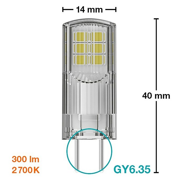 Osram Star LED svetlobni vir Pin 30  (GY6,35, Ni mogoče zatemniti, Toplo bela, 300 lm, 2,6 W) | LED luči | Svetlila | Elektro in svetila | Izdelki | BAUHAUS