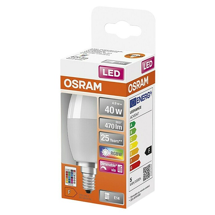 Osram Star LED žarulja  (E14, Može se prigušiti, RGBW, 250 lm, 5,5 W) | BAUHAUS