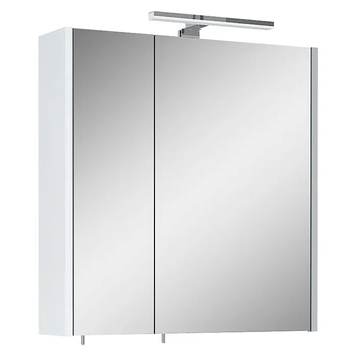 Riva Vulcano LED-Spiegelschrank - 60 x 61,8 cm, Mit Beleuchtung - Moderner Spiegelschrank mit Beleuchtung, ideal für Badezimmer. Das elegante Design bietet praktische Aufbewahrung und stilvolle Optik.