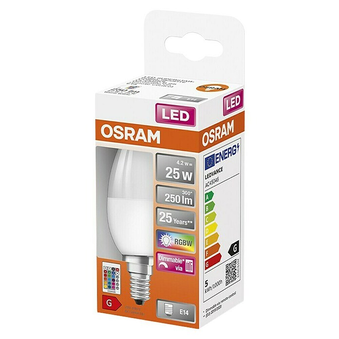 Osram Star LED žarulja Classic B RGBW  (E14, Može se prigušiti, RGBW, 250 lm, 4,5 W) | BAUHAUS