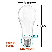 Osram Bombilla LED Superstar Classic A (21 W, E27, Blanco cálido, Intensidad regulable, Mate)