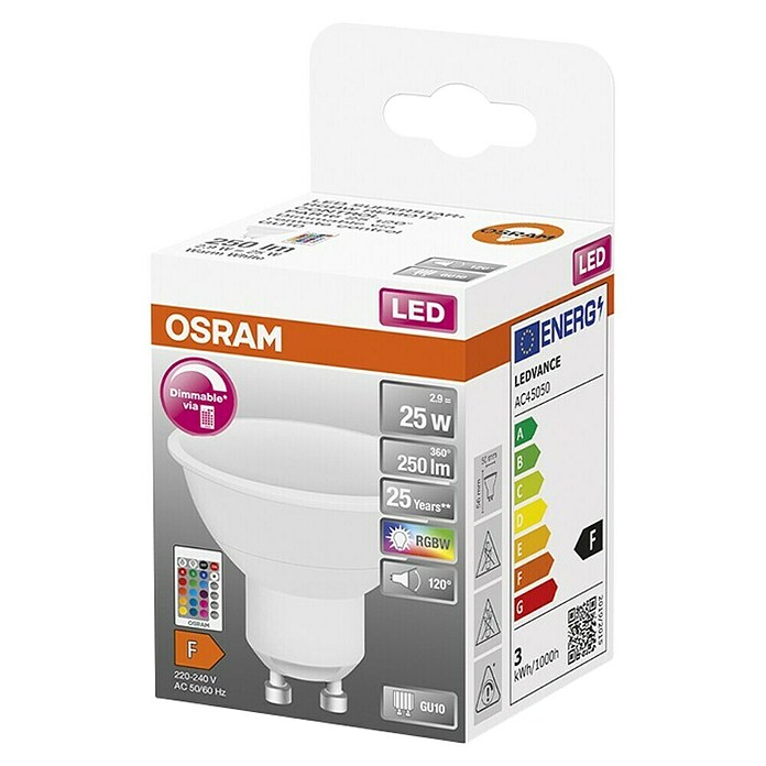 Osram LED žarulja  (GU10, Može se prigušiti, RGBW, 250 lm, 4,5 W) | BAUHAUS