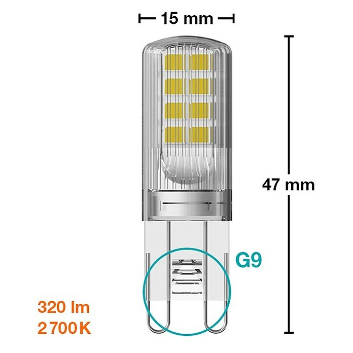 Osram Star LED svjetiljka (2,6 W, G9, Boja svjetla: Topla bijela, Bez prigušivanja, Kutno)