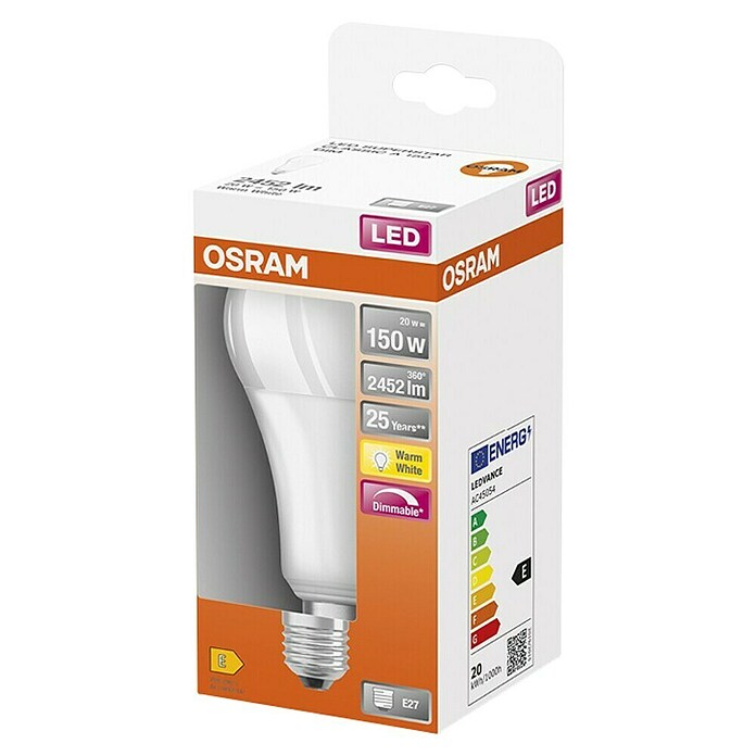 Osram LED svjetiljka (21 W, E27, Topla bijela, Može se prigušiti, Mat)