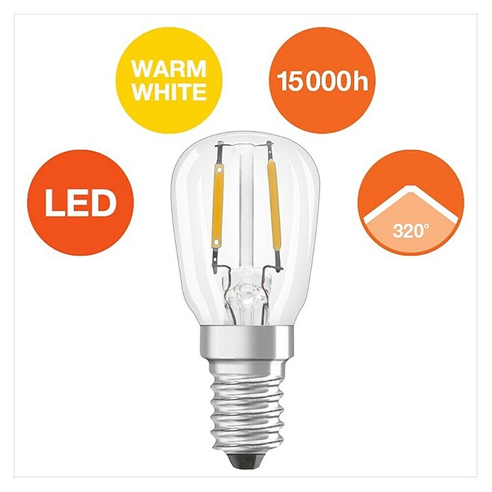 Osram LED žarulja  (E14, Bez prigušivanja, Topla bijela, 110 lm, 10 W) | BAUHAUS