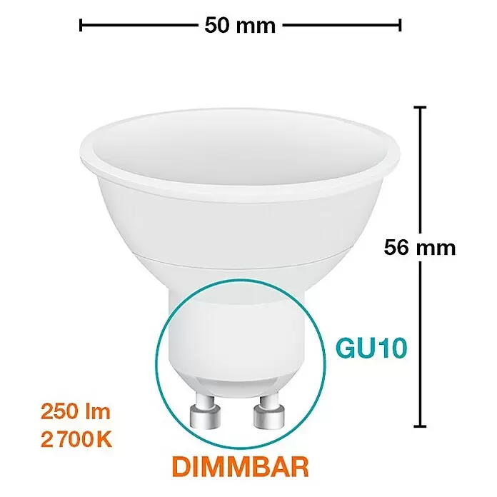 Osram LED-Lampe Star+ PAR16GU10, Dimmbar, RGBW, 250 lm, 4,5 W