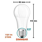 Osram Bombilla LED Superstar Classic A (14,5 W, E27, Blanco cálido, Intensidad regulable, Mate, Clase de eficiencia energética: A+)