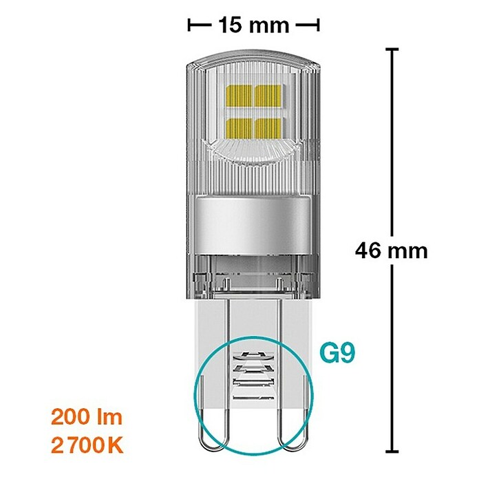 Osram Star LED svjetiljka (1,9 W, G9, Boja svjetla: Topla bijela, Bez prigušivanja, Kutno)