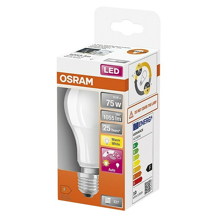 Osram Star LED žarulja Classic A 75 Daylight Sensor  (E27, Bez prigušivanja, Topla bijela, 1.055 lm, 10 W) | BAUHAUS