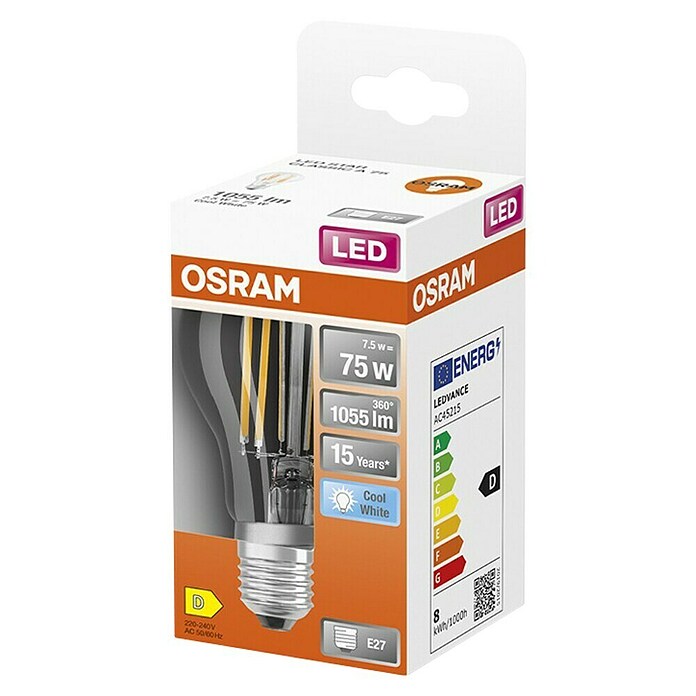 Osram Star LED žarulja  (E27, Bez prigušivanja, Hladna bijela, 1.055 lm, 7,5 W) | BAUHAUS
