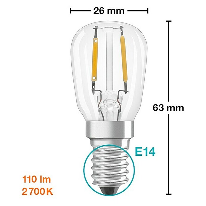 Osram LED žarulja  (E14, Bez prigušivanja, Topla bijela, 110 lm, 10 W) | BAUHAUS