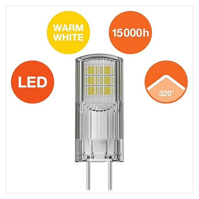 Osram Star LED svetlobni vir Pin 30  (GY6,35, Ni mogoče zatemniti, Toplo bela, 300 lm, 2,6 W) | LED luči | Svetlila | Elektro in svetila | Izdelki | BAUHAUS