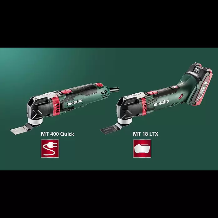 Metabo Herramienta multifunción eléctrica MT 400 Quick - 400 W, Sistema STARLOCK - Metabo Multitool MT 400 Quick mit Zubehr / with accessories