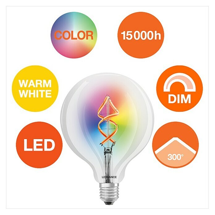 Ledvance Smart+ WiFi Ledlamp (E27, RGB, 300 lm, 30 W) | BAUHAUS