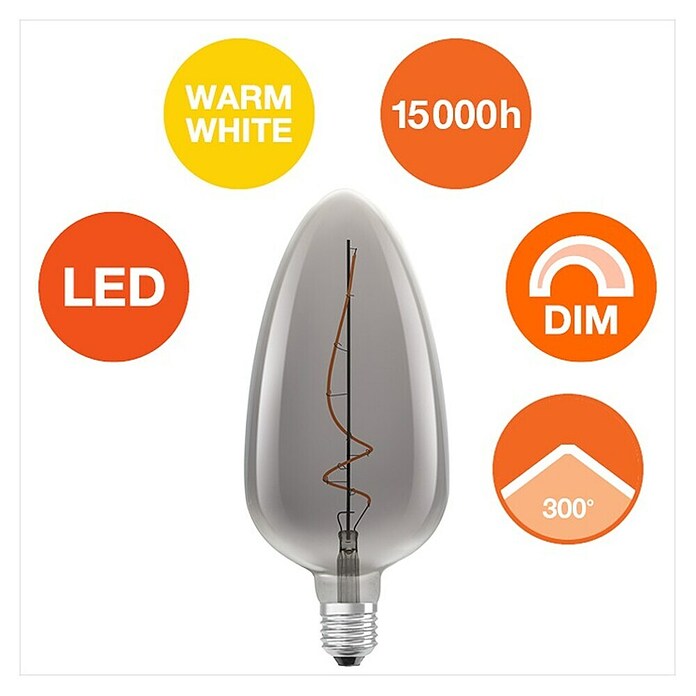 Osram LED žarulja Vintage Edition 1906 Classic C  (E27, Može se prigušiti, Topla bijela, 140 lm, 4 W) | BAUHAUS