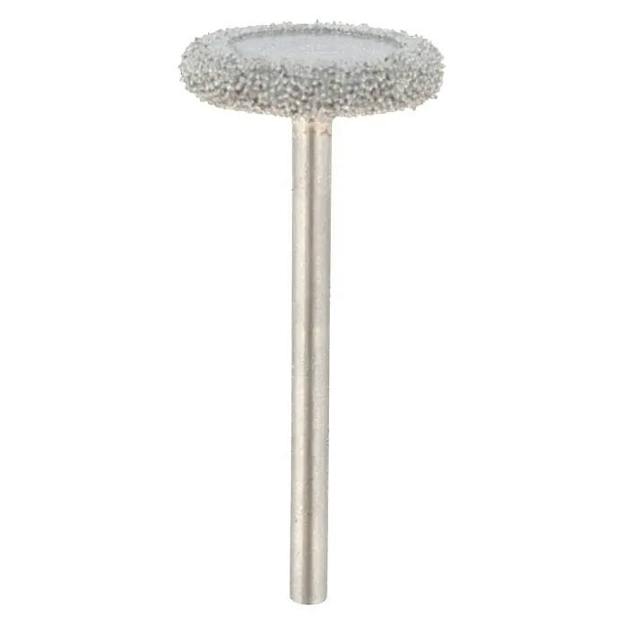 Dremel Fresa de carburo de tungsteno mod. 9936 - Diámetro de trabajo: 19 mm, 1 ud. - Imagen de una rueda de pulido con eje, ideal para pulir y esmerilar piezas con precisión y eficiencia.