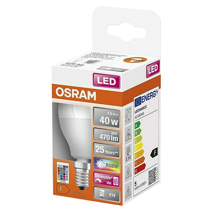 Osram Star LED žarulja  (E14, Može se prigušiti, RGBW, 470 lm, 5,5 W) | BAUHAUS
