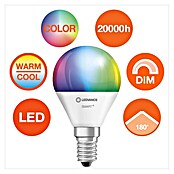 Ledvance Smart+ WiFi Smart-LED-Lampe Mini Bulb (E14, Dimmbar, RGBW, 470 lm, 5 W) | BAUHAUS