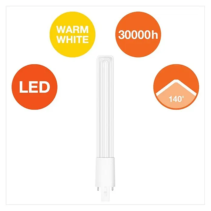 Osram Dulux S LED-Lampe - G23, Nicht Dimmbar, Warmweiß, 630 lm, 6 W - LED-Lampe mit Hinweisen auf warmweißes Licht, 30000 Stunden Lebensdauer und 140 Grad Abstrahlwinkel.
