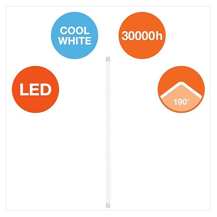Osram LED cjevasta žarulja (null, Razred energetske učinkovitosti: A+, Duljina: 600 mm, Hladna bijela, 800 lm)