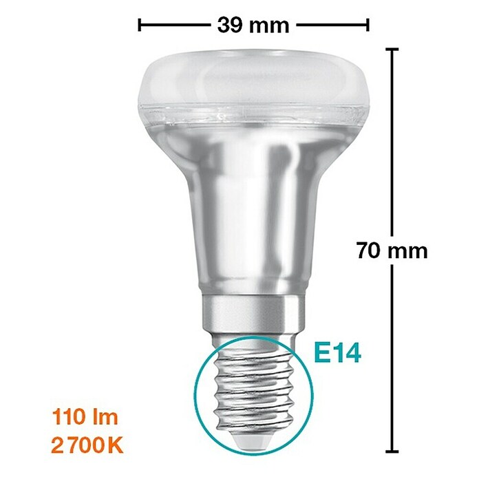 Osram Star LED žarulja  (E14, Bez prigušivanja, Topla bijela, 110 lm, 1,5 W) | BAUHAUS
