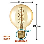 Osram LED-Lampe Vintage Edition 1906 Globe-Form E27 (Durchmesser: 9,5 cm, E27, Dimmbar, Warmweiß, 420 lm, 4,8 W) | BAUHAUS