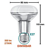 Osram Superstar Bombilla LED R80 (E27, Intensidad regulable, Blanco cálido, 345 lm, 5,9 W) | BAUHAUS