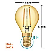 Osram LED svetlobni vir Vintage Edition 1906 kapljičaste oblike E14  (E14, Ni mogoče zatemniti, Toplo bela, 220 lm, 2,5 W) | 3503 - LED Spezial- und dekorative Lampen | CBJG - LED Leuchtmittel | CBJ - Leuchtmittel | CB - Elektroinstallation | C - Elektro | BAUHAUS