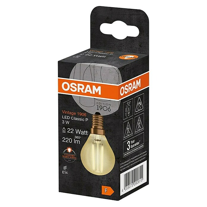 Osram LED žarulja Vintage Edition 1906 CLP22  (E14, Bez prigušivanja, Topla bijela, 220 lm, 2,5 W) | BAUHAUS