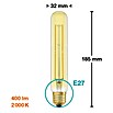 Osram Vintage 1906 Bombilla LED (4 W, E27, Blanco cálido, Tubular, Clase de eficiencia energética: A++)