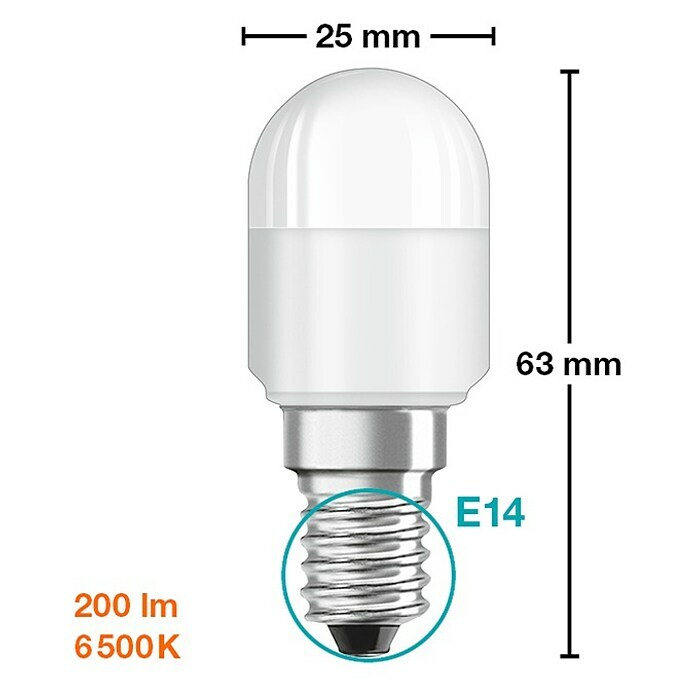 Osram LED žarulja Special T26  (E14, Bez prigušivanja, Bijele boje dnevnog svjetla, 65 lm, 2,3 W) | BAUHAUS